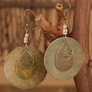 Elegant Gold and Bronze Dangle Earrings